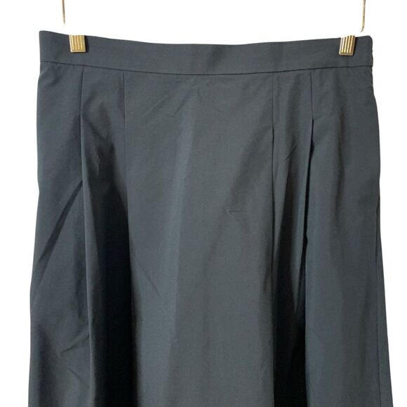 NWT Uniqlo Flared Pleated Midi Skirt Black Women's High Waisted Pockets Sz Large - Picture 16 of 16